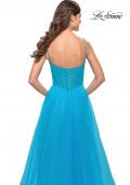 Picture of: Tulle A-line Prom Dress with Corset Sheer Bodice in Aqua, Style: 31502, Detail Picture 6
