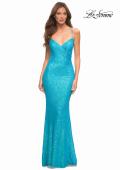 Picture of: Sequin Long Prom Dress in Vibrant Bright Colors in Blue, Style: 30622, Detail Picture 7