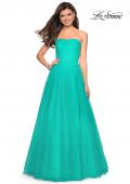 Picture of: Strapless Fully Rhinestone A-Line Prom Dress in Aquamarine, Style: 27630, Detail Picture 2