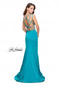 Picture of: Two Piece Jersey Prom Dress with Strappy Back in Aquamarine, Style: 25553, Detail Picture 3
