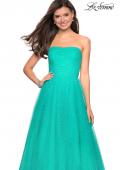 Picture of: Strapless Fully Rhinestone A-Line Prom Dress in Aquamarine, Style: 27630, Detail Picture 7