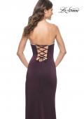 Picture of: Fitted Strapless Prom Dress with Rhinestone Embellished Neckline and Slit in Aubergine, Style: 31977, Detail Picture 9