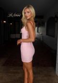 Picture of: Lace Illusion Back Mini Dress in Baby Pink, Style: 33929, Detail Picture 2