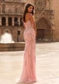 Picture of: Strapless Embellished Lace Gown with Sheer Corset Bodice in Baby Pink, Style: 33853, Detail Picture 8
