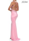 Picture of: Satin and Lace Prom Dress with Side Cutouts and Open Back in Baby Pink, Style: 33651, Detail Picture 17