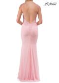 Picture of: Rhinestones Lace Fitted Gown with Scoop Neck and Low Back in Baby Pink, Style: 33721, Detail Picture 20