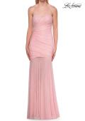 Picture of: Strapless Ruched Rhinestone Gown with Sheer Skirt in Baby Pink, Style: 33725, Detail Picture 21