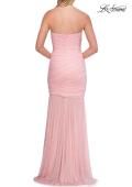 Picture of: Strapless Ruched Rhinestone Gown with Sheer Skirt in Baby Pink, Style: 33725, Detail Picture 22