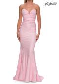 Picture of: Strapless Ruched Mermaid Gown with Lace-Up Back in Baby Pink, Style: 33360, Detail Picture 23