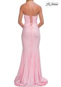 Picture of: Strapless Ruched Mermaid Gown with Lace-Up Back in Baby Pink, Style: 33360, Detail Picture 24