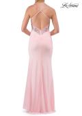 Picture of: Embroidered Corset Gown with Sheer Bodice and High Slit in Baby Pink, Style: 33783, Detail Picture 24