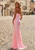 Picture of: Strapless Fitted Jersey Evening Gown with Ruching in Baby Pink, Style: 33403, Detail Picture 2