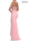 Picture of: Lace Bodice Gown with Ruched Skirt and High Slit in Baby Pink, Style: 33661, Detail Picture 7