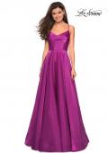 Picture of: Long Satin Simple Prom Dress with Empire Waist in Berry, Style: 27226, Detail Picture 1