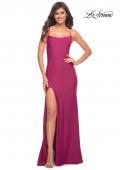 Picture of: Long Prom Dress in Luxurious Jersey with Slit in Purple, Style: 30436, Detail Picture 1