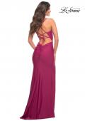 Picture of: Long Prom Dress in Luxurious Jersey with Slit in Purple, Style: 30436, Detail Picture 7