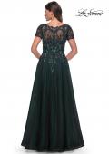 Picture of: Beautiful A-Line Tulle Dress with Beaded Bodice in Black Emerald, Style: 31267, Back Picture