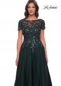 Picture of: Beautiful A-Line Tulle Dress with Beaded Bodice in Black Emerald, Style: 31267, Detail Picture 1