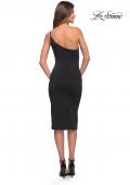 Picture of: Chic One Shoulder Midi Dress with High Slit in Black, Style 30919, Back Picture