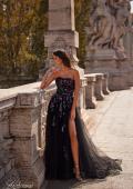 Picture of: A-Line Prom Gown with Multi Color Lace Sequin Applique in Black, Style: 32072, Detail Picture 2