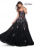 Picture of: A-Line Prom Gown with Multi Color Lace Sequin Applique in Black, Style: 32072, Detail Picture 4