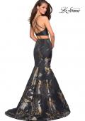 Picture of: Two Piece Mermaid Gown With High Neck Top in Black Gold, Style: 27083, Detail Picture 2