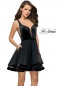 Picture of: Velvet and Tulle Two Piece Set with Pockets and Open Back in Black, Style: 26701, Main Picture