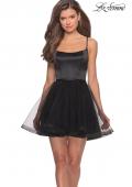 Picture of: Short Tulle Homecoming Dress with Scoop Neck in Black, Style: 28156, Main Picture