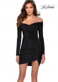 Picture of: Black Off the Shoulder Long Sleeve Homecoming Dress in Black, Style: 29387, Main Picture