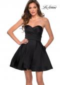 Picture of: Strapless A-line Short Dress with Pleating and Pockets in Black, Style: 29431, Main Picture
