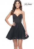Picture of: Cute Flared Tulle Skirt Dress with Sheer Bodice in Black, Style: 31763, Main Picture