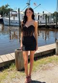 Picture of: Strapless Lace Corset Ruched Mini Dress in Black, Style: 33239, Main Picture