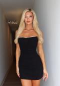 Picture of: Strapless Ruched Mini Dress with Sparkling Trim in Black, Style 33286, Main Picture