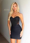 Picture of: Sheer Lace Corset Mini Dress in Black, Style 33317, Main Picture