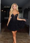 Picture of: Satin Lace-Up Mini Dress in Black, Style: 33318, Main Picture