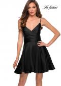 Picture of: Satin Homecoming Dress with Cut Out Corset Style Back in Black, Style: 29242, Detail Picture 8