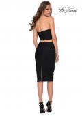 Picture of: Two Piece Party Dress with Midi Length Skirt and Tube Top in Black, Style: 29484, Back Picture