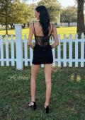 Picture of: Sheer Sparkle Corset Mini Dress in Black, Style: 33234, Back Picture
