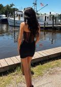 Picture of: Strapless Lace Corset Ruched Mini Dress in Black, Style: 33239, Back Picture