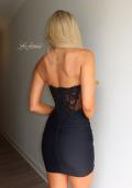 Picture of: Sheer Lace Corset Mini Dress in Black, Style 33317, Back Picture