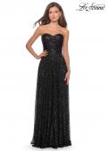 Picture of: Long Sequined Dress with Sweetheart Neckline in Black, Style: 27879, Detail Picture 1