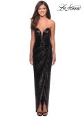 Picture of: Strapless Sequin Homecoming Dress with Tapered Skirt in Black, Style: 28180, Detail Picture 1