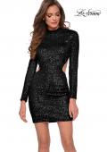 Picture of: Long Sleeve Sequin Party Dress with High Neckline in Black, Style: 29406, Detail Picture 1