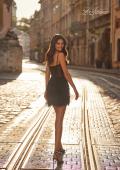 Picture of: Lace Short Homecoming Dress with Layered Skirt in Black, Style: 32630, Detail Picture 1