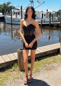 Picture of: Strapless Lace Corset Ruched Mini Dress in Black, Style: 33239, Detail Picture 1