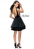 Picture of: Velvet and Tulle Two Piece Set with Pockets and Open Back in Black, Style: 26701, Detail Picture 2