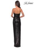 Picture of: Strapless Sequin Homecoming Dress with Tapered Skirt in Black, Style: 28180, Detail Picture 2