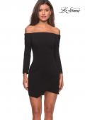 Picture of: Tight Homecoming Dress with Long Sleeves in Black, Style: 28182, Detail Picture 2