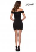 Picture of: Off the Shoulder Black Party Dress with Ruching in Black, Style: 29279, Detail Picture 2