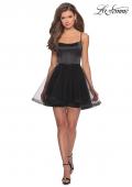 Picture of: Short Tulle Homecoming Dress with Scoop Neck in Black, Style: 28156, Detail Picture 3